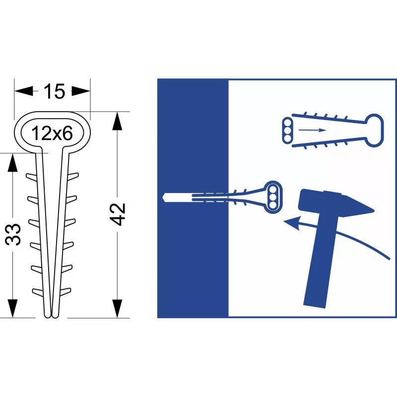 Quick Mount Clip - Flat USMP-3 Elektro-Plast Opatówek 600 pz. BOX 16.23