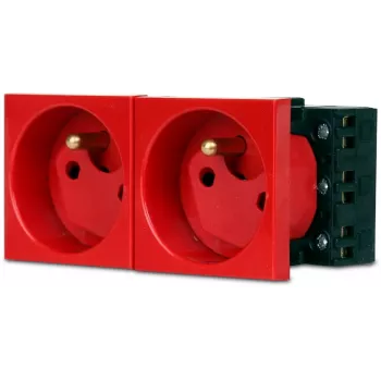 JAVEL presa doppia 2M con protezione bambini bianco