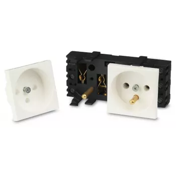 JAVEL presa doppia 2M bianco 16A 250V da incasso