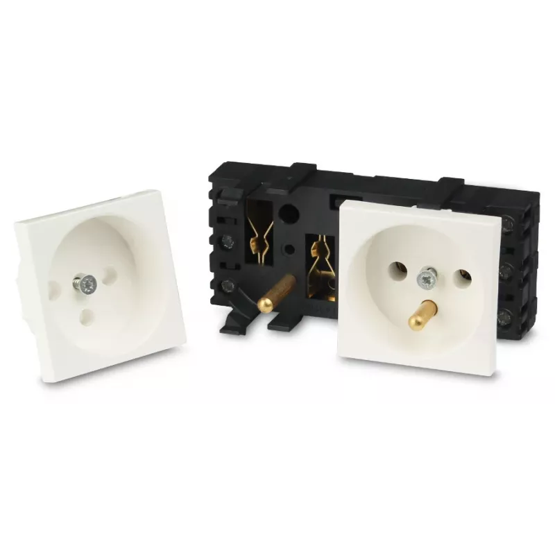 JAVEL presa doppia 2M bianco 16A 250V da incasso