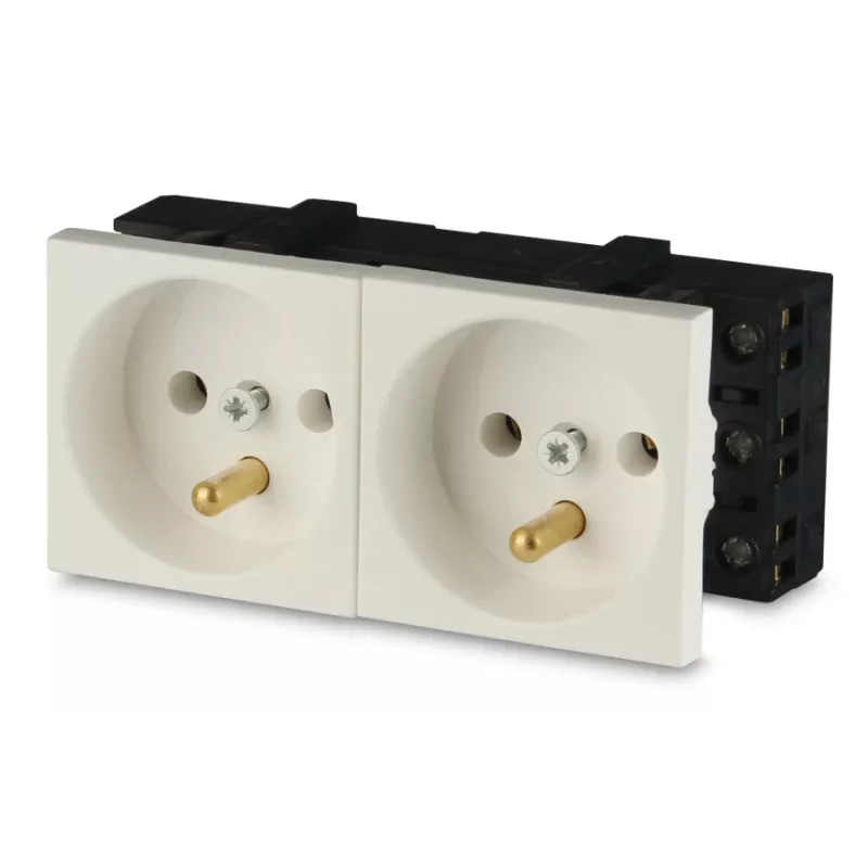 JAVEL presa doppia 2M bianco 16A 250V da incasso