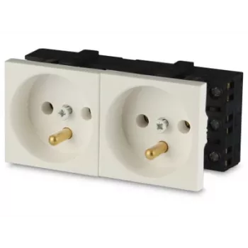JAVEL presa doppia 2M bianco 16A 250V da incasso