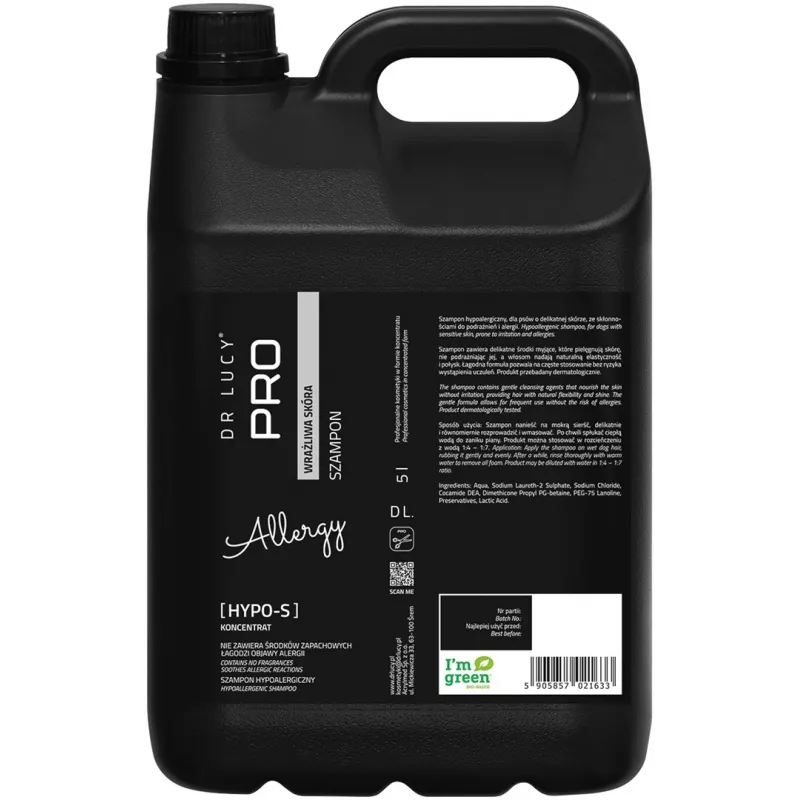 DR LUCY Hypo S - Shampoo ipoallergenico per cani - 5L