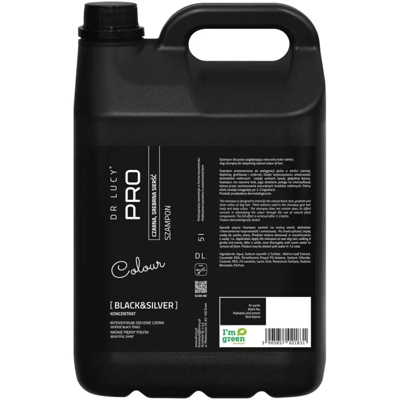 DR LUCY Black & Silver Shampoo per cani con pelo scuro - 5 L