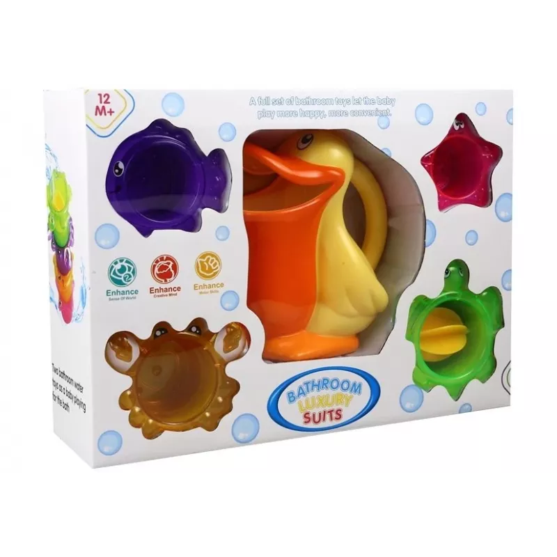 LEAN TOYS Pellicano con motivi per il bagnetto