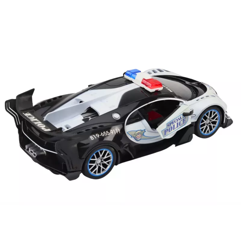 LEAN TOYS Auto della polizia RC radiocomandata in scala 1:12, bianca