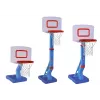 LEAN TOYS Canestro da basket con palla regolabile e pompa 138cm blu