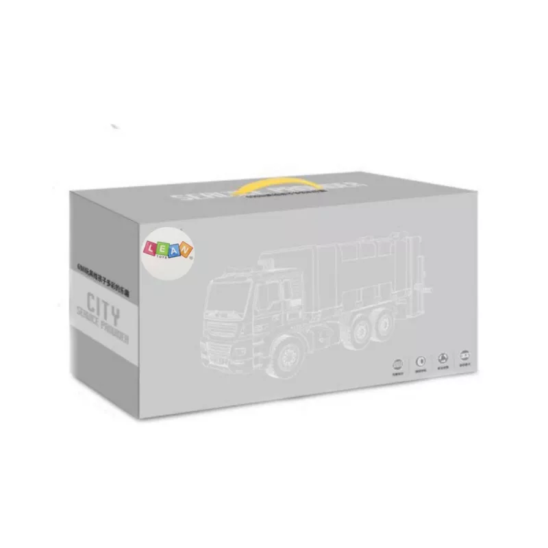 LEAN TOYS Camion betoniera blu con tamburo rotante, effetti sonori e luminosi