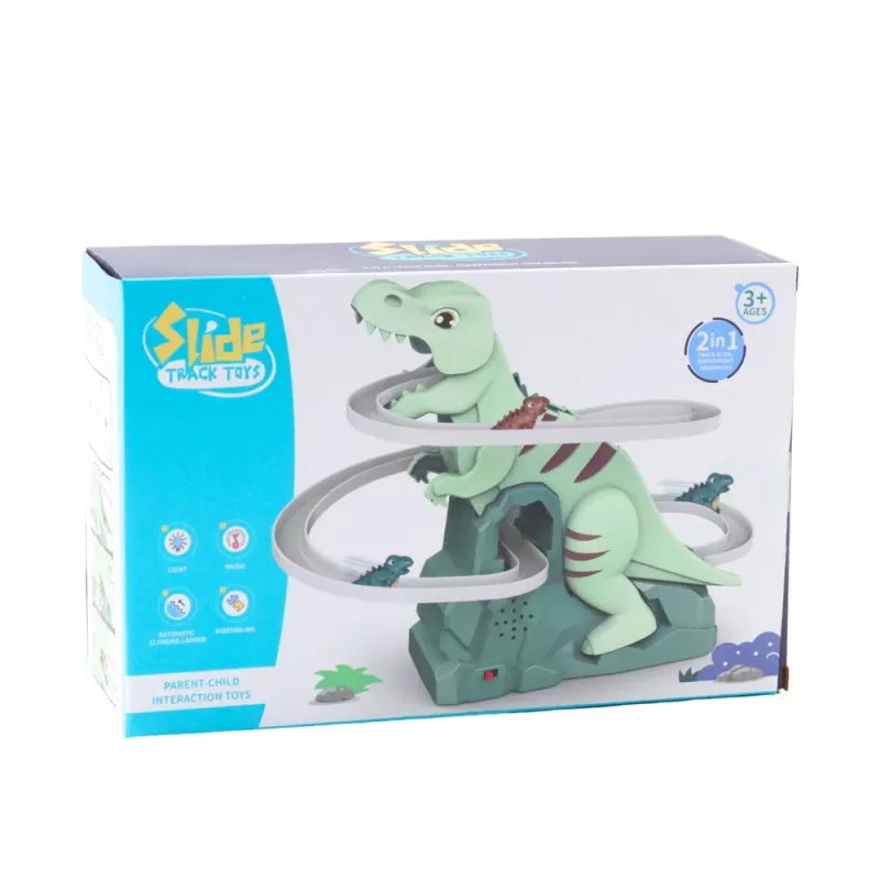 LEAN TOYS Pista scivolo dinosauro arrampicata luci suoni