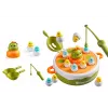 LEAN TOYS Gioco dinosauri canne da pesca accessori legno verde