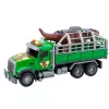 LEAN TOYS Camion trasporto dinosauri con figure, luci e suoni, verde