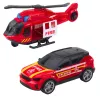 LEAN TOYS Camion dei pompieri carro attrezzi elicottero auto luci suoni rosso