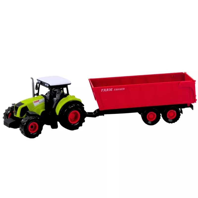 LEAN TOYS Set camion trattore con rimorchio luci e suoni rosso