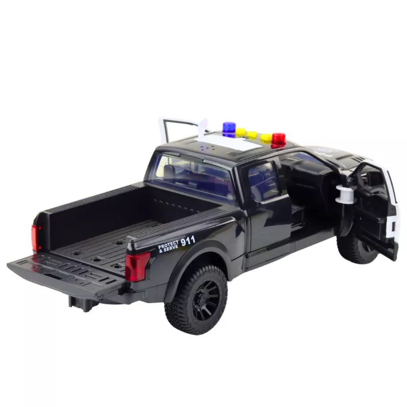 LEAN TOYS Pickup con luci e suoni del motore grigio 1:12