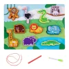 LEAN TOYS Puzzle in legno magneti gioco di allacciatura animali