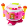 LEAN TOYS Tamburo baby musicale interattivo luci suoni rosa