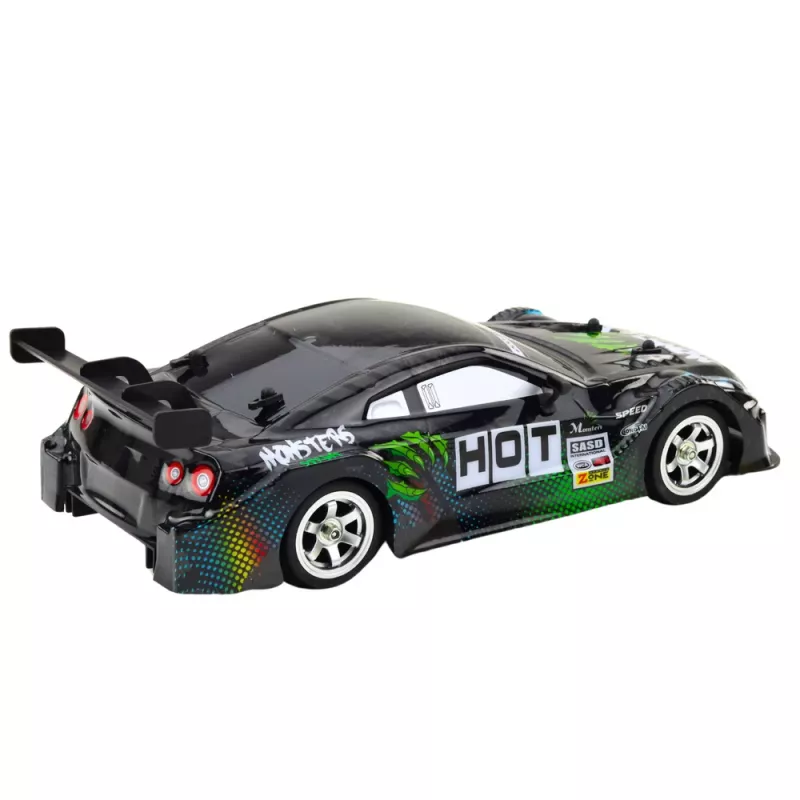 LEAN TOYS Auto drift RC nero verde 30km/h 1:16