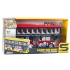 LEAN TOYS Autobus urbano a due piani 1:16 con trazione, luci e suoni rosso