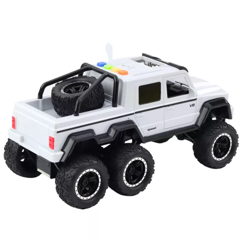 LEAN TOYS Auto offroad a frizione con luci e suoni bianco perla 6x6 1:16