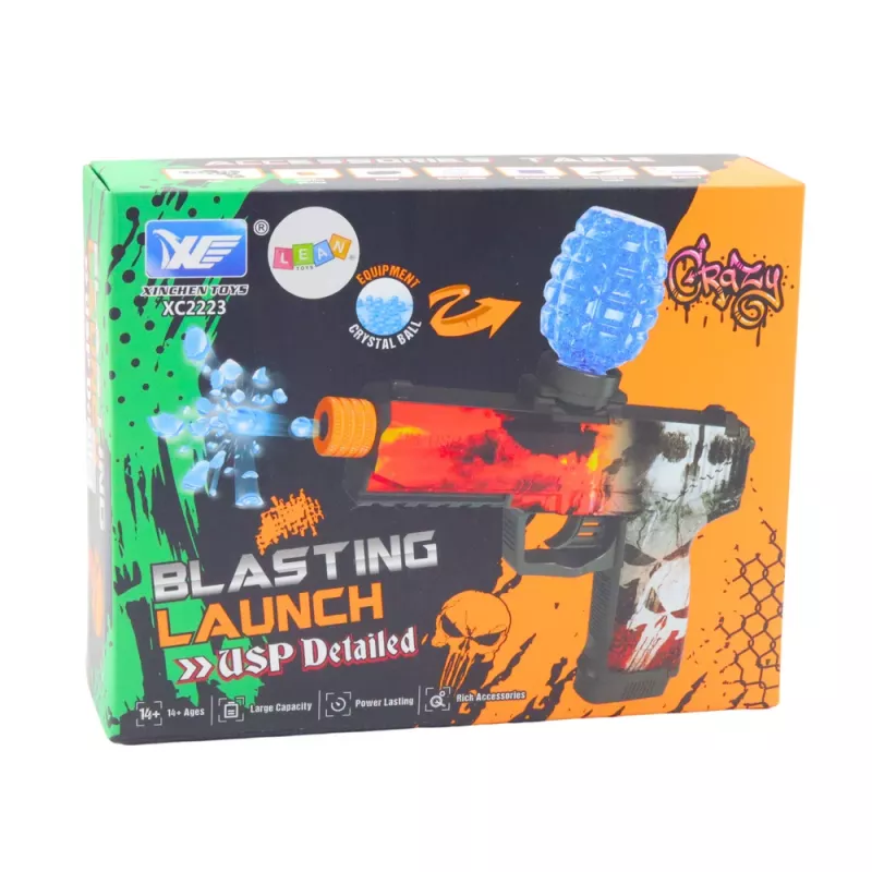 LEAN TOYS Pistola automatica per palline gel d'acqua Skull