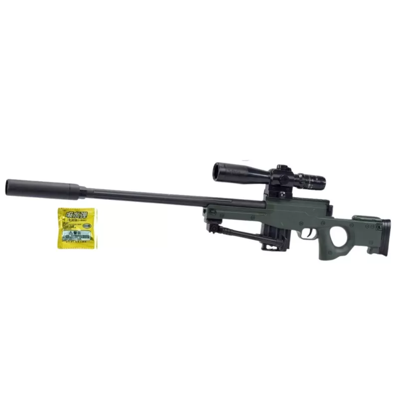 LEAN TOYS Replica fucile da cecchino AWM con supporto per palline gel d'acqua 80cm