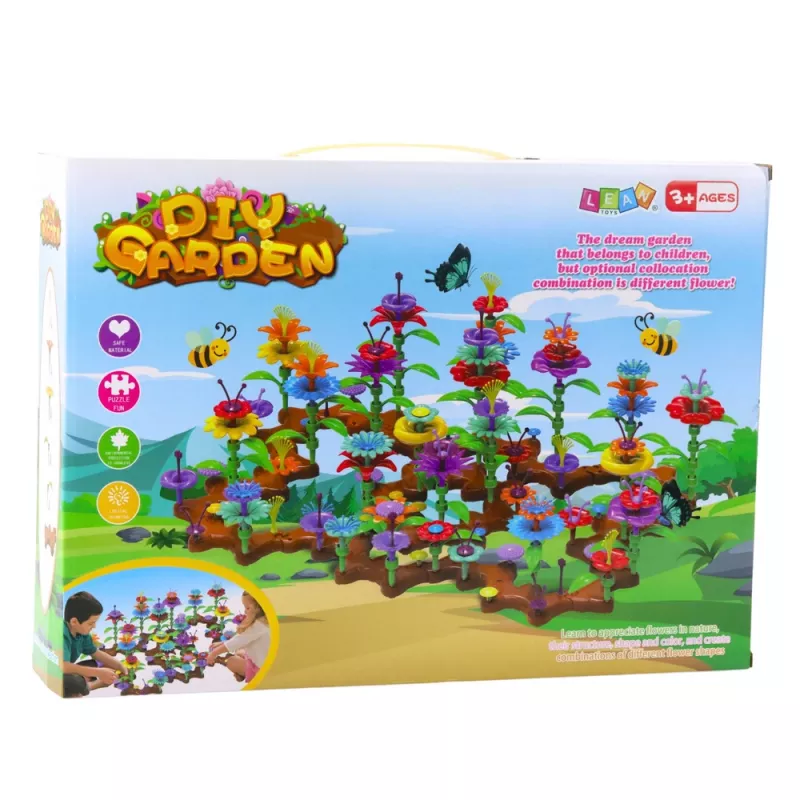 LEAN TOYS Set creativo fiori da giardino mattoncini da costruzione 198 pz.