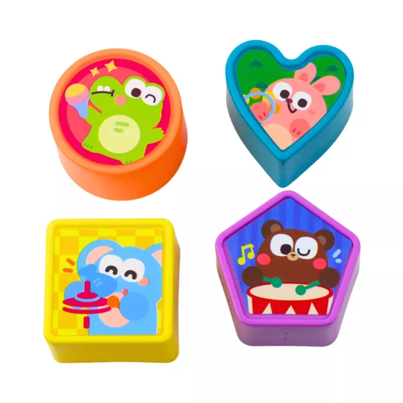 LEAN TOYS Cubo interattivo impilatore, educativo, sensoriale, con suoni, multicolore