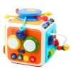 LEAN TOYS Cubo interattivo impilatore, educativo, sensoriale, con suoni, multicolore