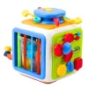 LEAN TOYS Cubo interattivo impilatore, educativo, sensoriale, con suoni, multicolore