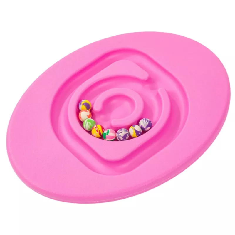 LEAN TOYS Tavola sensoriale di equilibrio per bambini con palline in gomma 5 pz. rosa