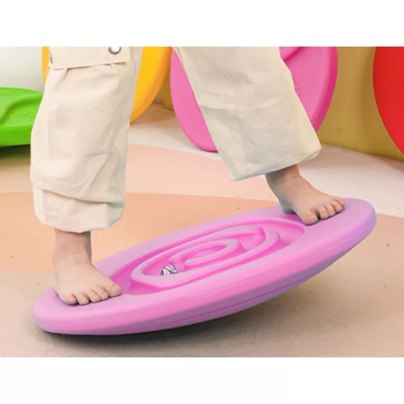 LEAN TOYS Tavola sensoriale di equilibrio per bambini con palline in gomma 5 pz. rosa