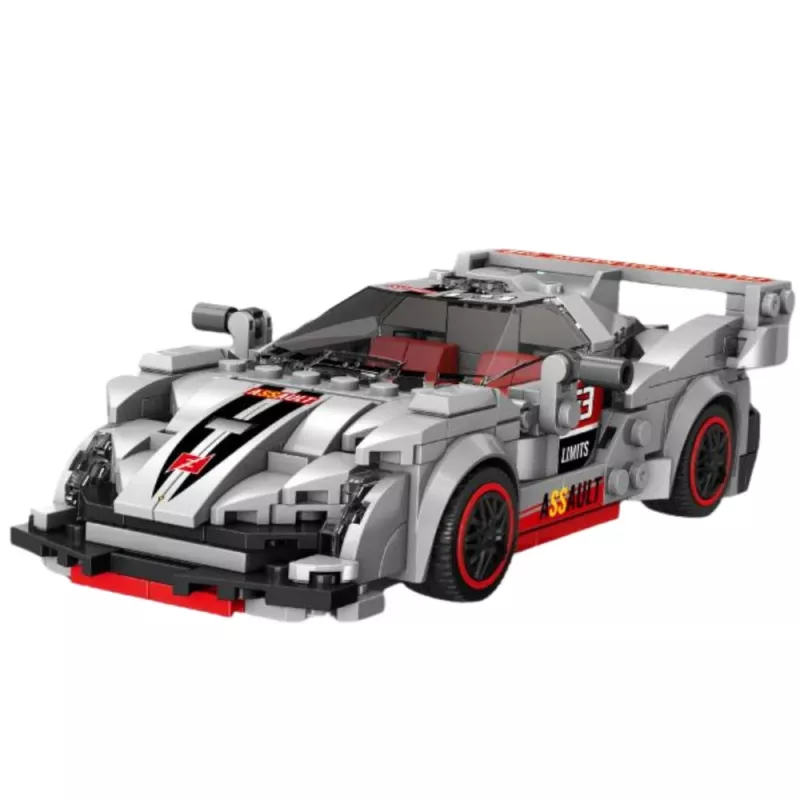 LEAN TOYS Mattoncini auto sportiva robot 2in1 grigio 363 pezzi