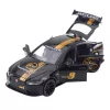 LEAN TOYS Auto sportiva in metallo con trazione pull-back, luci e suoni nero 1:32