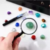 LEAN TOYS Set pietre minerali cristalli naturali collezione con lente e penna, 43 pezzi
