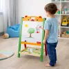 LEAN TOYS Lavagna magnetica didattica double-face 2 in 1 con pennarelli, lettere, numeri