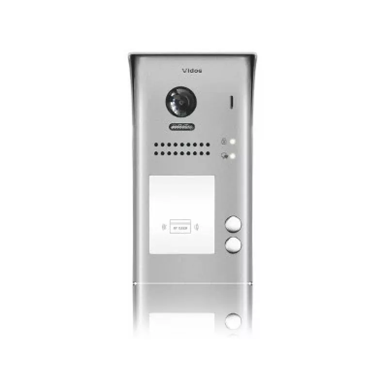 VIDOS DUO S1102A Videocitofono per 2 famiglie, acciaio inox, Full HD, 2 fili, nero
