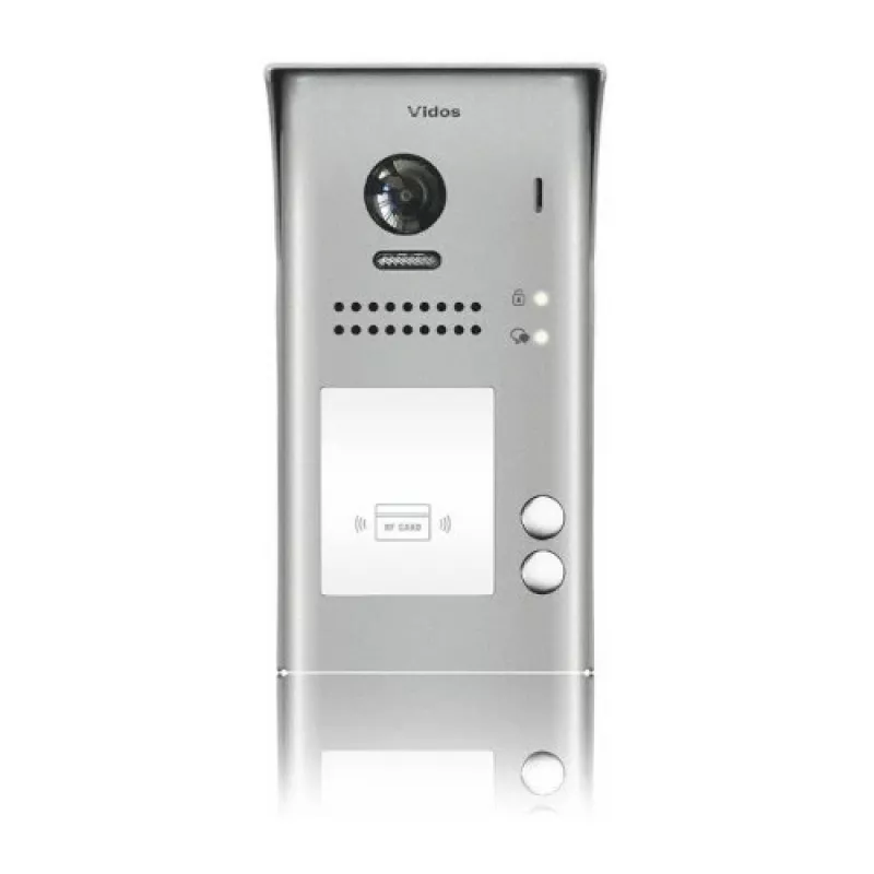 VIDOS DUO S1102A Videocitofono per 2 famiglie, acciaio inox, Full HD, 2 fili, nero