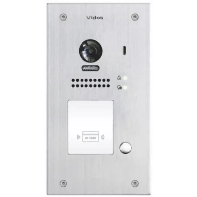 VIDOS DUO S1201A Videocitofono a 2 fili con RFID, Full HD 1080p, argento/grigio scuro