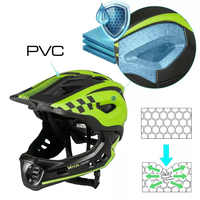 Vayox VA0421GS Casco Enduro verde taglia S