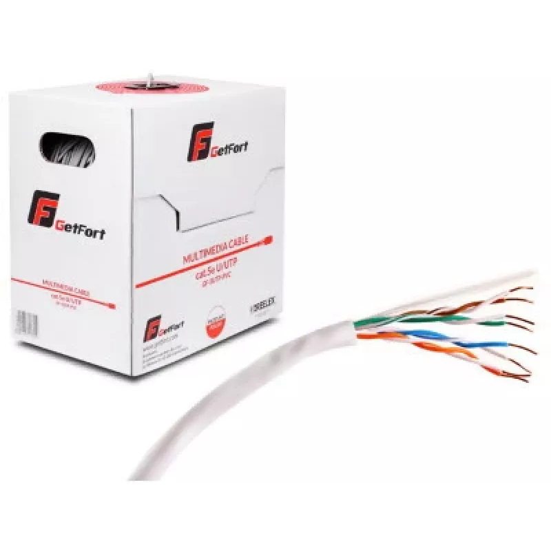 GETFORT Cavo di rete Premium Cat.5e U/UTP PVC 305m (1000ft) - grigio