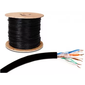 GETFORT Cavo da esterno Premium Cat.5e U/UTP UV riempito di gel 500m nero