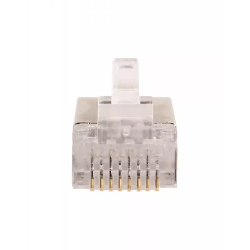 GETFORT Connettore schermato RJ45 Cat.6 8P8C (100 pezzi) - contatti dorati, trasparente