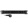 Getfort GF-9R30/FR ciabatta rack 9 prese 1U con prese francesi, cavo 3m, 16A, nero