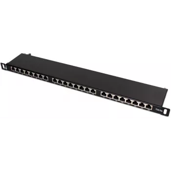 Patch panel FTP Cat.5e 24 porte 0.5U nero GETFORT PGF-5EFTP24-B8