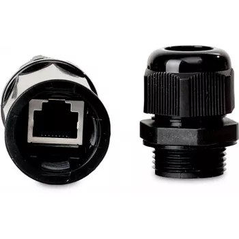 GETFORT connettore RJ45 Cat.5e, femmina-femmina, per esterni, IP67, schermato, nero