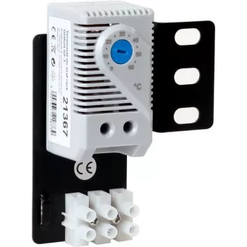 GETFORT GF-T termostato per ventola rack, 230V AC, 0-60°C, guida DIN, RAL 7035