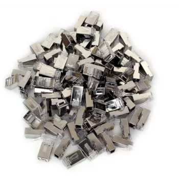 GETFORT connettore pass-through schermato RJ45 Cat.5e 8P8C 100 pezzi