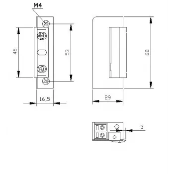 ELEKTRA-PLUS R5 apriporta elettrico con blocco, simmetrico, stretto 16,5mm 9125