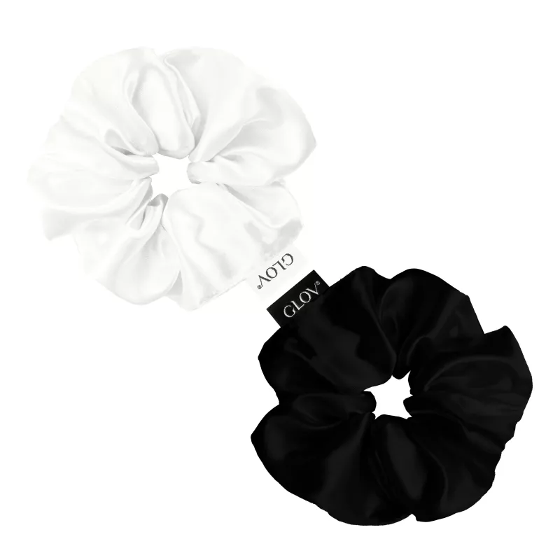 GLOV Elastici per Capelli in Raso Medium Champagne/Nero 2 Pezzi