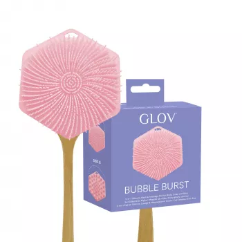 GLOV Bubble Burst Peeling e Massaggiatore 3-in-1 in Silicone per Corpo, Cuoio Capelluto e Schiena - Rosso Rosa